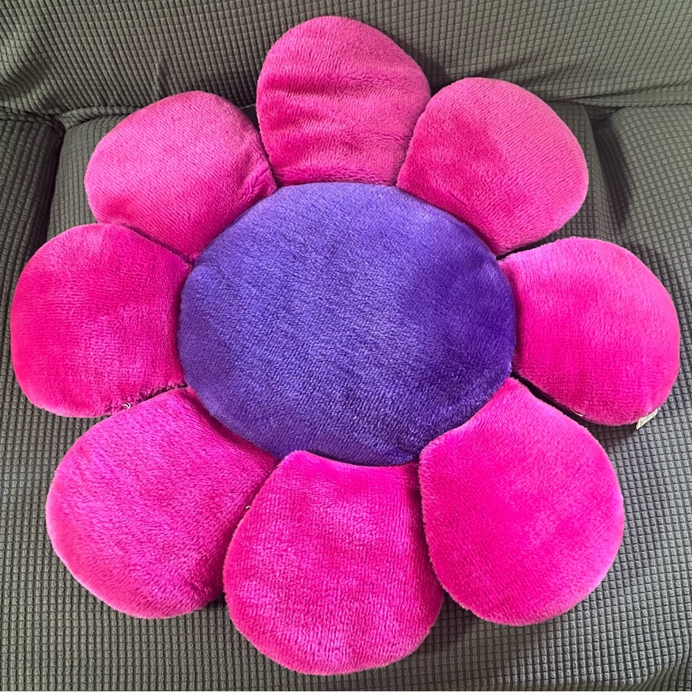 Pink and Purple Flower Pillow vintage